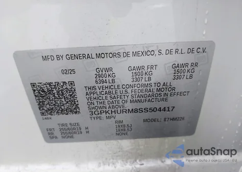 2025 Honda Prologue Ex из США, поврежденный, VIN 3GPKHURM8SS504417